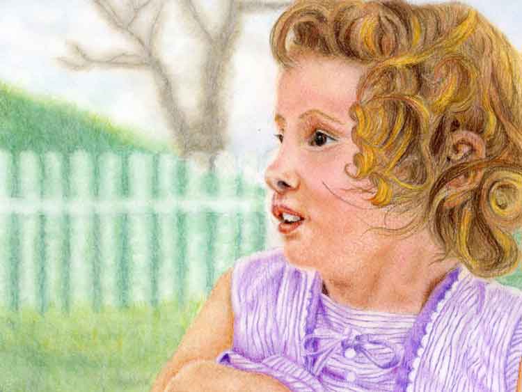 Encouraged by Scripture color pencil drawing by Robin Lybeck Bonnie
