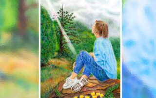 Encouraged by Scripture Featured Image Higher Ground color pencil drawing by Robin Lybeck