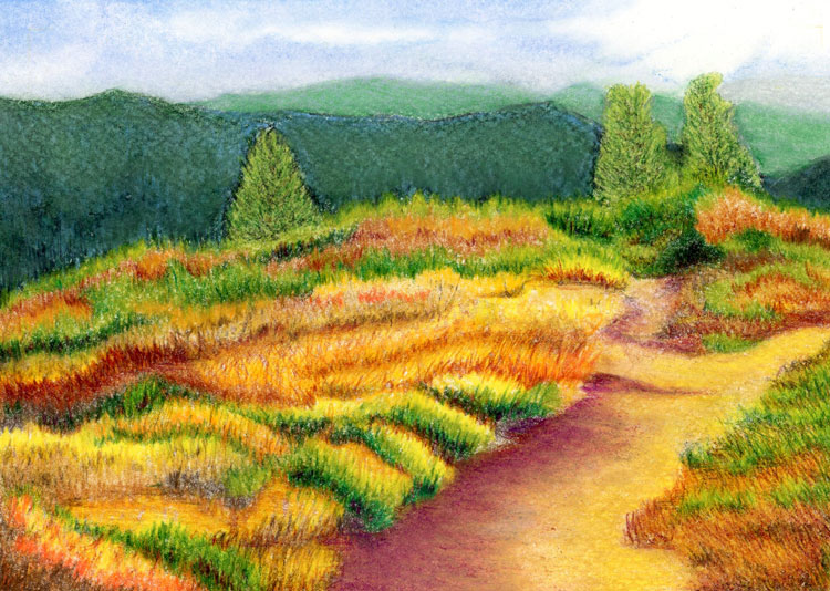 Encouraged by Scripture color pencil drawing by Robin Lybeck Loss and Lost