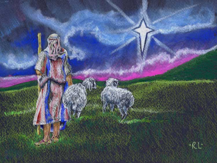 Encouraged by Scripture The Glory of the Lord original color pencil and pastel drawing