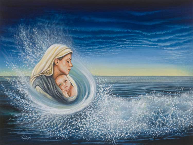 Encouraged by Scripture-God with Us-Waves of Grace original oil painting by Tom Lybeck