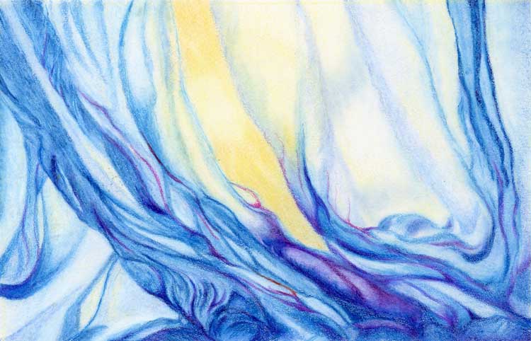 Encouraged by Scripture Our Way Through original color pencil drawing by Robin Lybeck