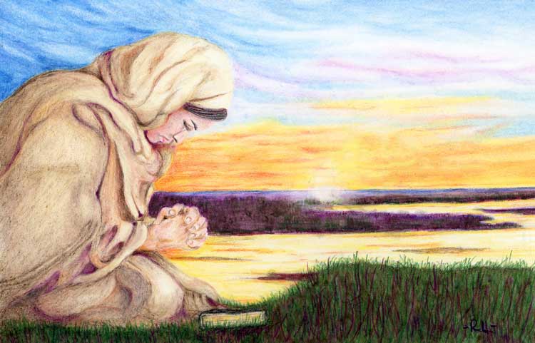 Encouraged by Scripture Jesus My Lord original color pencil drawing by Robin